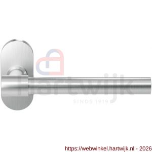 GPF Bouwbeslag RVS GPF3051.09-04 Hipi Deux deurkruk op ovaal rozet 70x32x10 mm RVS geborsteld - H21009274 - afbeelding 1