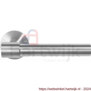 GPF Bouwbeslag RVS 3052.09-00 GPF3052.00 Hipi Deux+ deurkruk op rond rozet RVS 50x8 mm RVS geborsteld - H21009275 - afbeelding 1