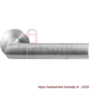 GPF Bouwbeslag RVS GPF3140.09-00 Nana deurkruk op rond rozet RVS 50x8 mm RVS geborsteld - H21009288 - afbeelding 1