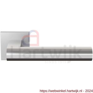 GPF Bouwbeslag RVS 3145.09-02R GPF3145.02R Umu deurkruk gatdeel op vierkant rozet RVS 50x50x8 mm rechtswijzend RVS geborsteld - H21010182 - afbeelding 1