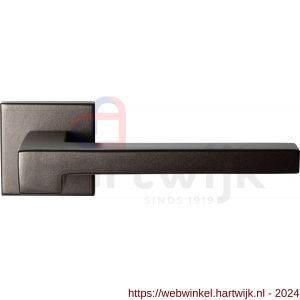 GPF Bouwbeslag Anastasius 3160.A1-02 R Raa deurkruk gatdeel op vierkant rozet rechtswijzend Dark blend - H21010191 - afbeelding 1