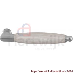 GPF Bouwbeslag RVS 4143 XL Ika XL deurkruk haaks met ronde eindknop RVS geborsteld-eiken whitewash - H21002800 - afbeelding 1