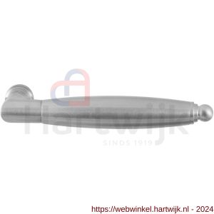 GPF Bouwbeslag RVS 4146 XL Ika XL deurkruk haaks met ronde eindknop RVS geborsteld - H21002576 - afbeelding 1