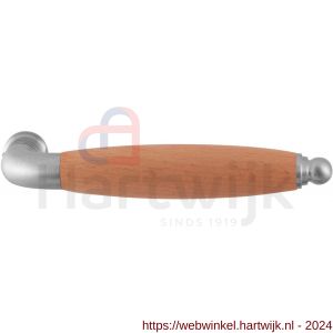 GPF Bouwbeslag RVS 4341 XL Ika XL deurkruk gebogen met ronde eindknop RVS geborsteld-beuken - H21002806 - afbeelding 1