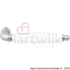 GPF Bouwbeslag RVS 4356 XL Ika XL deurkruk gebogen met ronde eindknop RVS geborsteld-wit - H21008256 - afbeelding 1