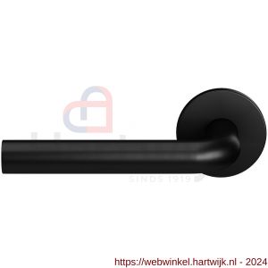 GPF Bouwbeslag Entree 600VZL L-model 19 mm deurkruk gatdeel op rozet linkswijzend zwart egaal - H21010198 - afbeelding 1
