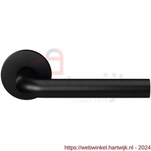 GPF Bouwbeslag Entree 600VZR L-model 19 mm deurkruk gatdeel op rozet rechtswijzend zwart egaal - H21010199 - afbeelding 1