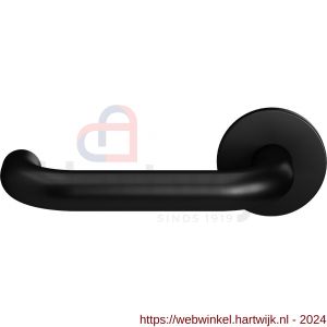 GPF Bouwbeslag Entree 605VZL U-model 19 mm deurkruk gatdeel op rozet linkswijzend zwart egaal - H21010202 - afbeelding 1