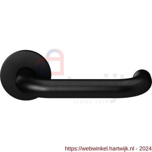 GPF Bouwbeslag Entree 605VZR U-model 19 mm deurkruk gatdeel op rozet rechtswijzend zwart egaal - H21010203 - afbeelding 1