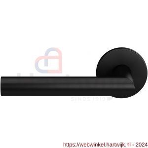 GPF Bouwbeslag Entree 610VZL L-haaks model 19 mm deurkruk gatdeel op rozet linkswijzend zwart egaal - H21010206 - afbeelding 1