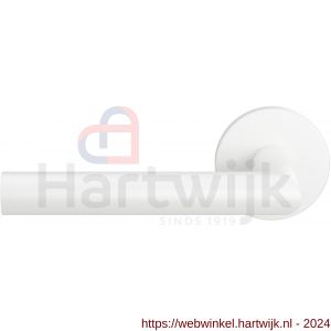 GPF Bouwbeslag Entree 612VWL L-haaks model 19 mm deurkruk gatdeel op rozet linkswijzend wit egaal - H21010208 - afbeelding 1