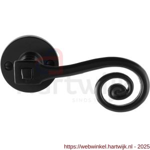 GPF Bouwbeslag Smeedijzer GPF6200.60-00 Kera deurkruk op rond rozet 53x5 mm smeedijzer zwart - H21009007 - afbeelding 1