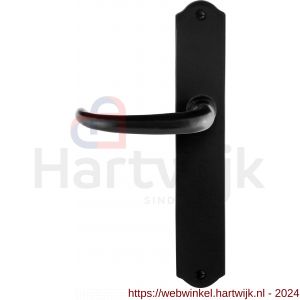 GPF Bouwbeslag Smeedijzer 6205.60L/R blind Uhka deurkruk gatdeel op schild 238x41x4 mm blind links-rechtswijzend smeedijzer zwart - H21010372 - afbeelding 1
