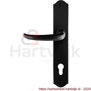 GPF Bouwbeslag Smeedijzer 6205.60L/R PC85 Uhka deurkruk gatdeel op schild 238x41x4 mm PC85 links-rechtswijzend smeedijzer zwart - H21010375 - afbeelding 1