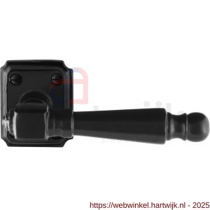 GPF Bouwbeslag Smeedijzer GPF6210.60-02 Mela deurkruk op rechthoekig rozet 59x48x6 mm smeedijzer zwart - H21009009 - afbeelding 1