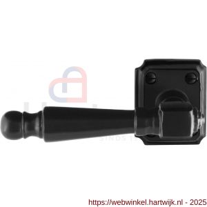 GPF Bouwbeslag Smeedijzer GPF6210.60-02L/R Mela deurkruk gatdeel op rechthoekig rozet 59x48x6 mm links-rechtswijzend smeedijzer zwart - H21009588 - afbeelding 1
