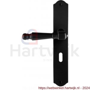 GPF Bouwbeslag Smeedijzer 6210.60L/R BB56 Mela deurkruk gatdeel op schild 238x41x4 mm BB56 links-rechtswijzend smeedijzer zwart - H21010377 - afbeelding 1