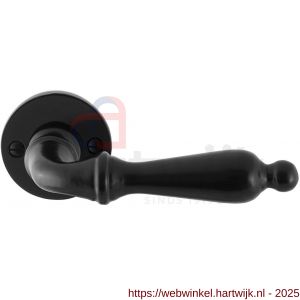 GPF Bouwbeslag Smeedijzer GPF6215.60-00 Muki deurkruk op rond rozet 53x5 mm smeedijzer zwart - H21009010 - afbeelding 1