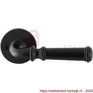 GPF Bouwbeslag Smeedijzer GPF6220.60-00 Meri deurkruk op rond rozet 53x5 mm smeedijzer zwart - H21009011 - afbeelding 1