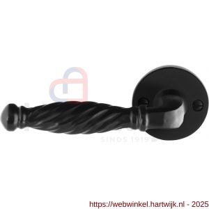 GPF Bouwbeslag Smeedijzer GPF6225.60-00L/R Tuli deurkruk gatdeel op rond rozet 53x5 mm links-rechtswijzend smeedijzer zwart - H21009591 - afbeelding 1