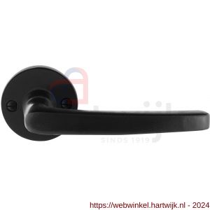 GPF Bouwbeslag Smeedijzer 6230.60-00 Eno deurkruk op rond rozet 53x5 mm smeedijzer zwart - H21009013 - afbeelding 1
