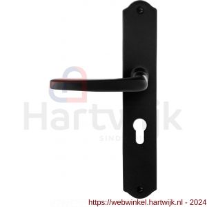 GPF Bouwbeslag Smeedijzer 6230.60L/R PC55 Eno deurkruk gatdeel op schild 238x41x4 mm PC55 links-rechtswijzend smeedijzer zwart - H21010408 - afbeelding 1