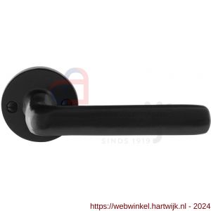 GPF Bouwbeslag Smeedijzer 6235.60-00 Ilo deurkruk op rond rozet 53x5 mm smeedijzer zwart - H21009014 - afbeelding 1