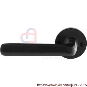 GPF Bouwbeslag Smeedijzer GPF6235.60-00L/R Ilo deurkruk gatdeel op rond rozet 53x5 mm links-rechtswijzend smeedijzer zwart - H21009593 - afbeelding 1