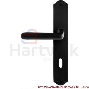 GPF Bouwbeslag Smeedijzer 6235.60L/R BB72 Ilo deurkruk gatdeel op schild 238x41x4 mm links-rechtswijzend smeedijzer zwart - H21010413 - afbeelding 1