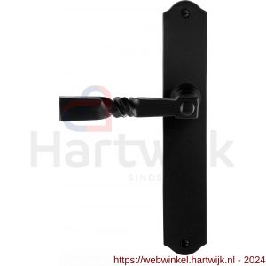 GPF Bouwbeslag Smeedijzer 6245.60L/R blind Nokka deurkruk gatdeel op schild 238x41x4 mm links-rechtswijzend smeedijzer zwart - H21010429 - afbeelding 1