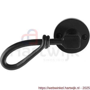 GPF Bouwbeslag Smeedijzer GPF6255.60-00L Sula deurkruk gatdeel op rond rozet 53x5 mm linkswijzend smeedijzer zwart - H21009596 - afbeelding 1