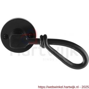 GPF Bouwbeslag Smeedijzer GPF6255.60-00R Sula deurkruk gatdeel op rond rozet 53x5 mm rechtswijzend smeedijzer zwart - H21009597 - afbeelding 1