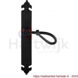 GPF Bouwbeslag Smeedijzer 6255.60R blind Sula deurkruk gatdeel op langschild 291x41x4 mm rechtswijzend smeedijzer zwart - H21009540 - afbeelding 1
