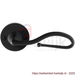 GPF Bouwbeslag Smeedijzer GPF6260.60-00 Lumi deurkruk op rond rozet 53x5 mm smeedijzer zwart - H21009018 - afbeelding 1
