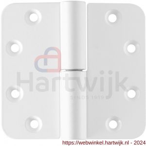 GPF Bouwbeslag ZwartWit 6351.66 paumelle 89x96 mm DIN links ronde hoek draagvermogen bij 2 stuks 80 kg hardstalen kogel wit egaal - H21007970 - afbeelding 1