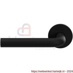 GPF Bouwbeslag Entree 800VZL L-model 19 mm deurkruk gatdeel op rozet linkswijzend zwart - H21010214 - afbeelding 1
