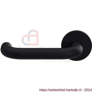 GPF Bouwbeslag Entree 805VZL U-model 19 mm deurkruk gatdeel op rozet linkswijzend zwart - H21010218 - afbeelding 1