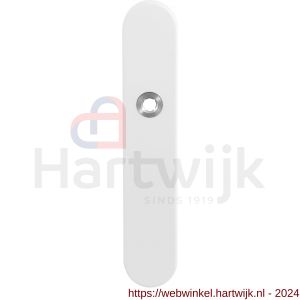 GPF Bouwbeslag ZwartWit 8100.60 WC55/8 groot langschild afgerond enkelverend 218x40x8,5 mm WC55/8 grote knop wit - H21008340 - afbeelding 1