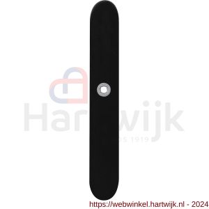 GPF Bouwbeslag ZwartWit 8100.70L XL blind deurkruk gatdeel linkswijzend langschild XL afgerond 282x40x8,5 mm blind zwart - H21007524 - afbeelding 1