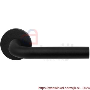 GPF Bouwbeslag ZwartWit 8200.61-00 Aka deurkruk op rond rozet 50x8 mm zwart - H21009312 - afbeelding 1