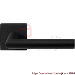 GPF Bouwbeslag ZwartWit 8210.61-02R Toi deurkruk gatdeel op vierkant rozet 50x50x8 mm rechtswijzend zwart - H21010234 - afbeelding 1