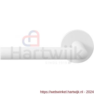 GPF Bouwbeslag ZwartWit 8212.62-00L/R Toi deurkruk gatdeel op rond rozet 50x8 mm links-rechtswijzend wit - H21013940 - afbeelding 1