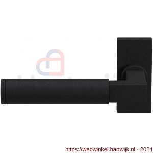 GPF Bouwbeslag ZwartWit 8213.61-01L Kuri deurkruk gatdeel op rechthoekige rozet 70x32x10 mm linkswijzend zwart - H21010245 - afbeelding 1