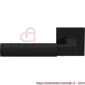 GPF Bouwbeslag ZwartWit 8213.61-02L Kuri deurkruk gatdeel op vierkant rozet 50x50x8 mm linkswijzend zwart - H21010247 - afbeelding 1