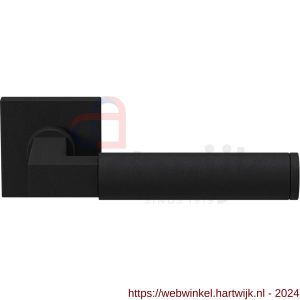 GPF Bouwbeslag ZwartWit 8213.61-02R Kuri deurkruk gatdeel op vierkant rozet 50x50x8 mm rechtswijzend zwart - H21010248 - afbeelding 1