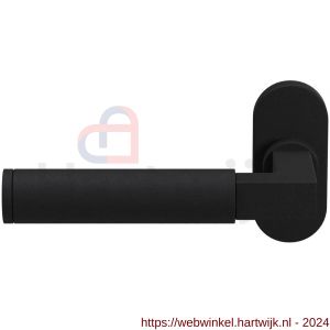 GPF Bouwbeslag ZwartWit 8213.61-04L Kuri deurkruk gatdeel op ovaal rozet 70x32x10 mm linkswijzend zwart - H21010249 - afbeelding 1