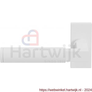 GPF Bouwbeslag ZwartWit 8214.62-01L Kuri deurkruk gatdeel op rechthoekige rozet 70x32x10 mm linkswijzend wit - H21013952 - afbeelding 1