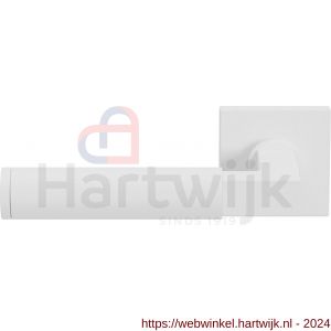 GPF Bouwbeslag ZwartWit 8214.62-02L Kuri deurkruk gatdeel op vierkant rozet 50x50x8 mm linkswijzend wit - H21013953 - afbeelding 1
