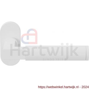 GPF Bouwbeslag ZwartWit 8214.62-04R Kuri deurkruk gatdeel op ovaal rozet 70x32x10 mm rechtswijzend wit - H21013957 - afbeelding 1