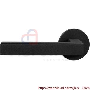 GPF Bouwbeslag ZwartWit 8216.61-00L/R Zaki+ deurkruk gatdeel op rond rozet 50x8 mm links-rechtswijzend zwart - H21010258 - afbeelding 1